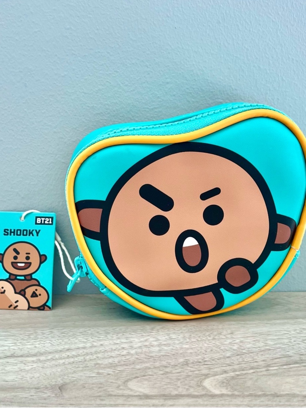 BTS BT21 Mini Heart Shaped Accessories/Makeup Bag - Shooky (Suga)